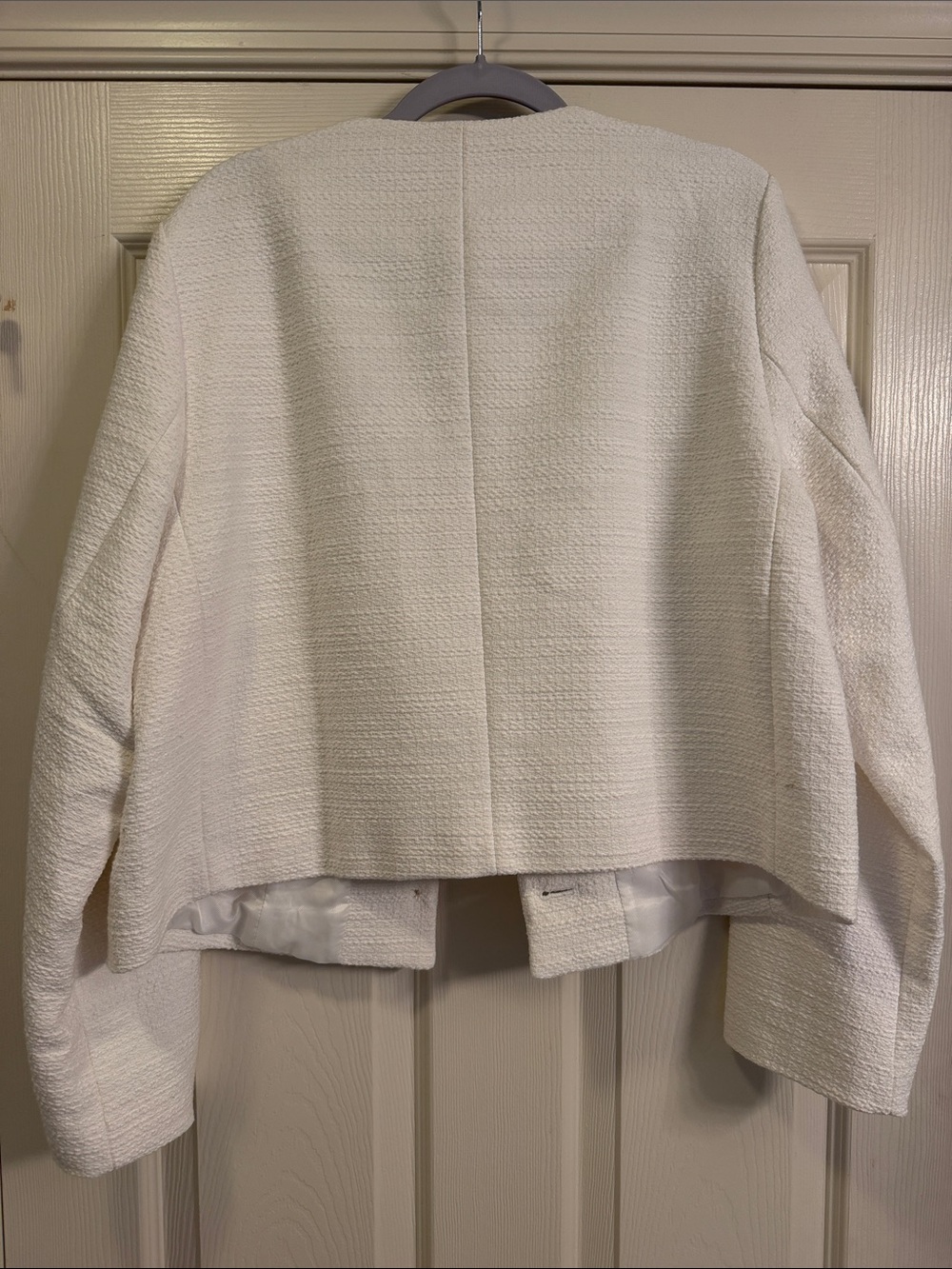 Banana Republic White Collarless Textured Button Jacket - Picture 8 of 10